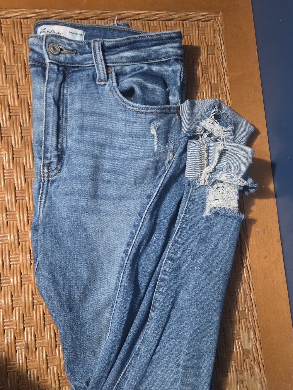 KanCan Light Blue Distressed Skinny Jeans - Women